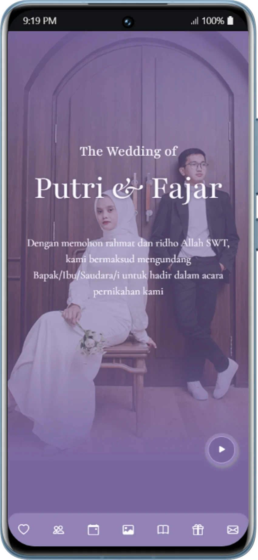 Preview undangan digital Invoria