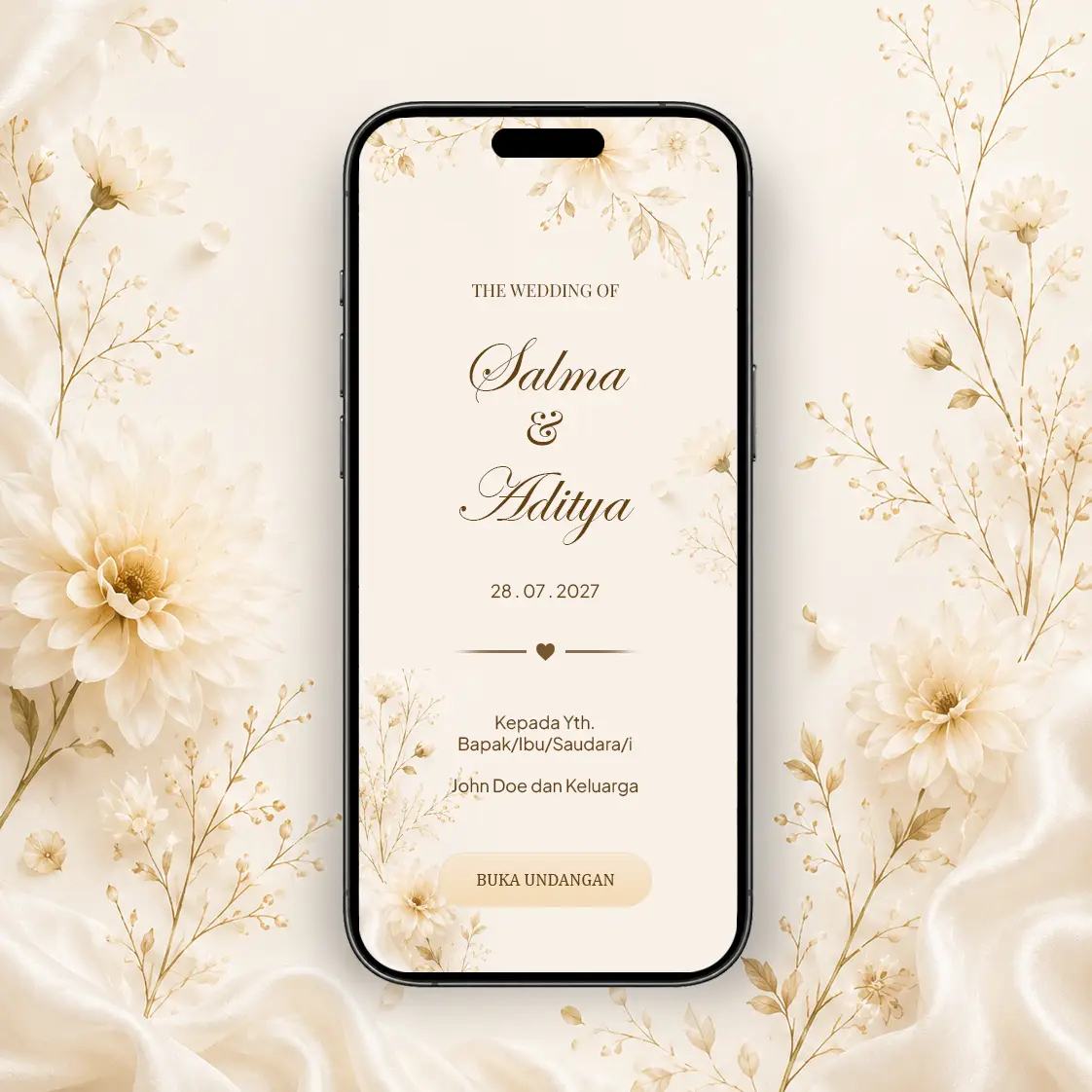 Template undangan Navy Golden Cream